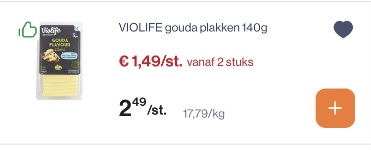Violife kaas goedkoper