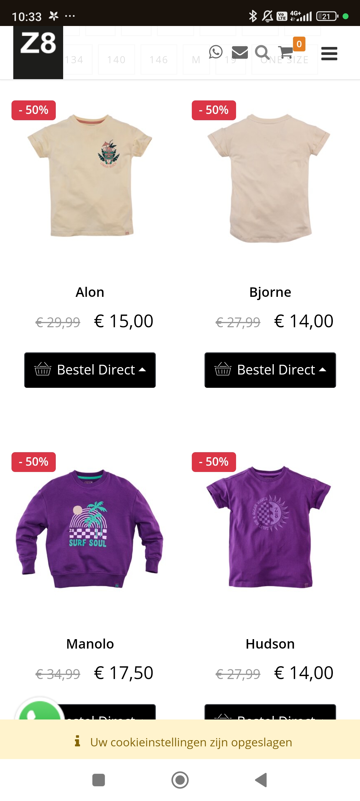 Z8 sale + gratis verzending