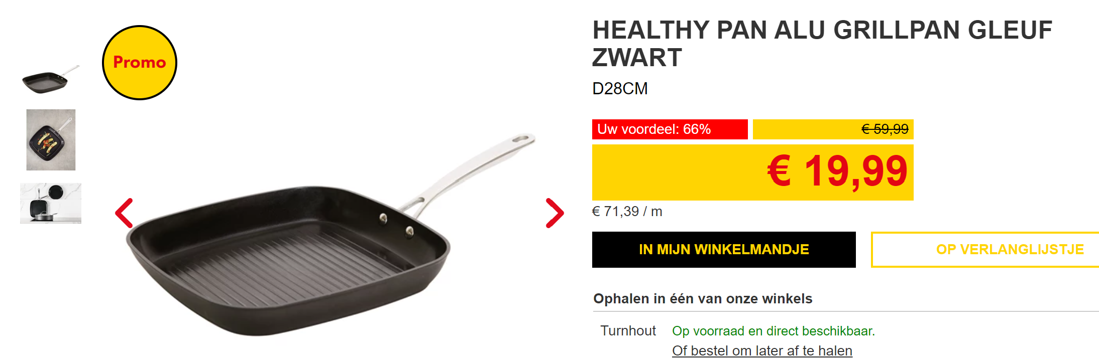 -66% op grillpan, 28 cm diameter 🍳