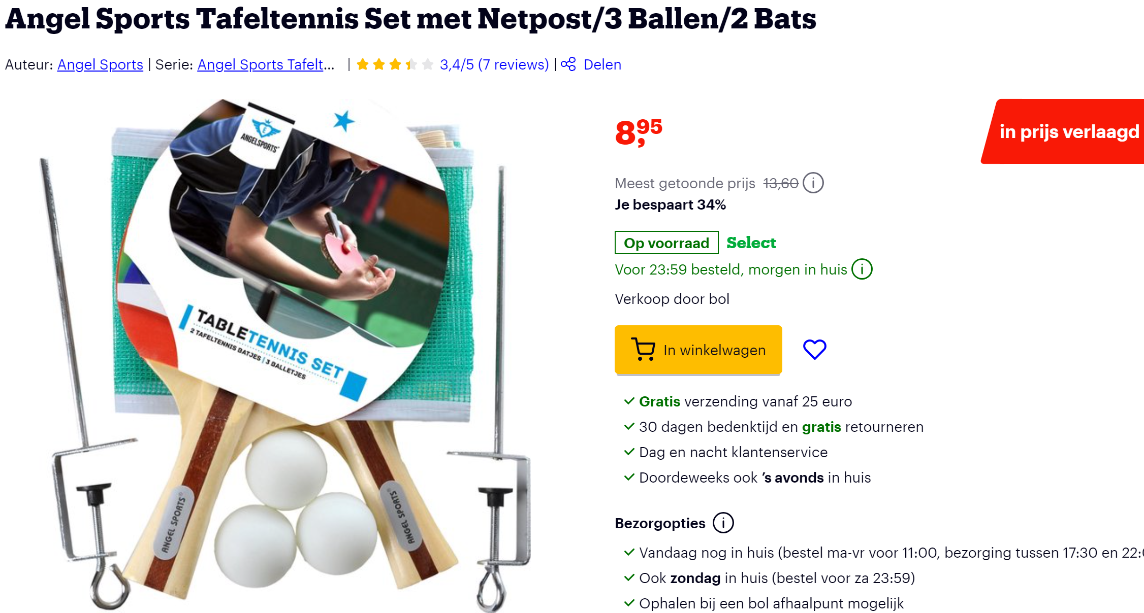 Tafeltennis set 👍 34% korting