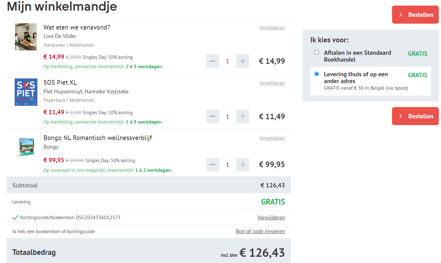 -50% deals voor Singles' Day bij Standaard Boekhandel 💌