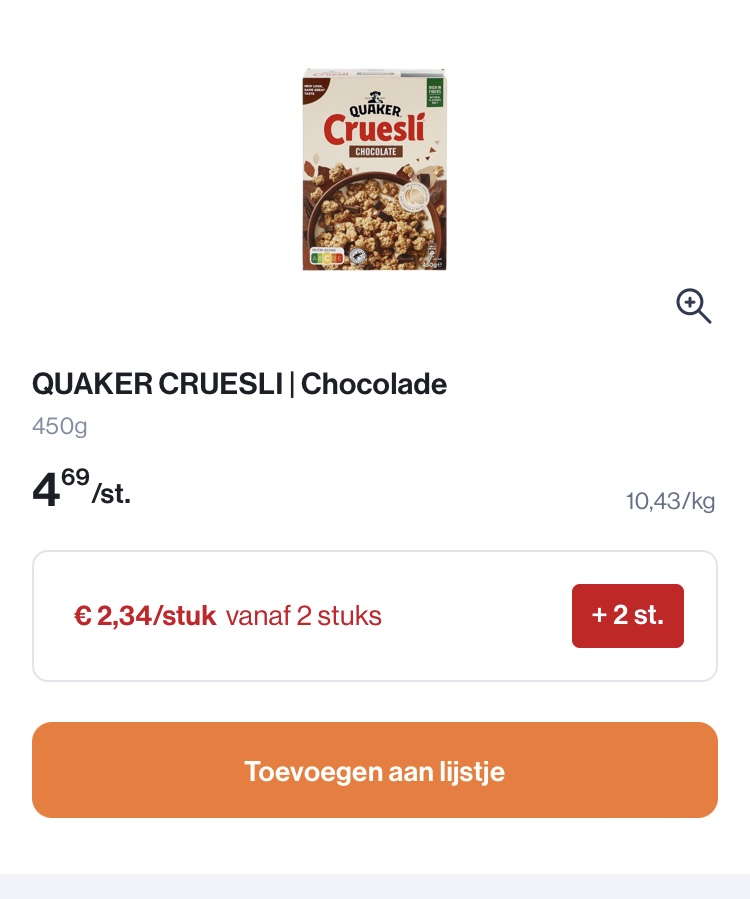 Cruesli goedkoper
