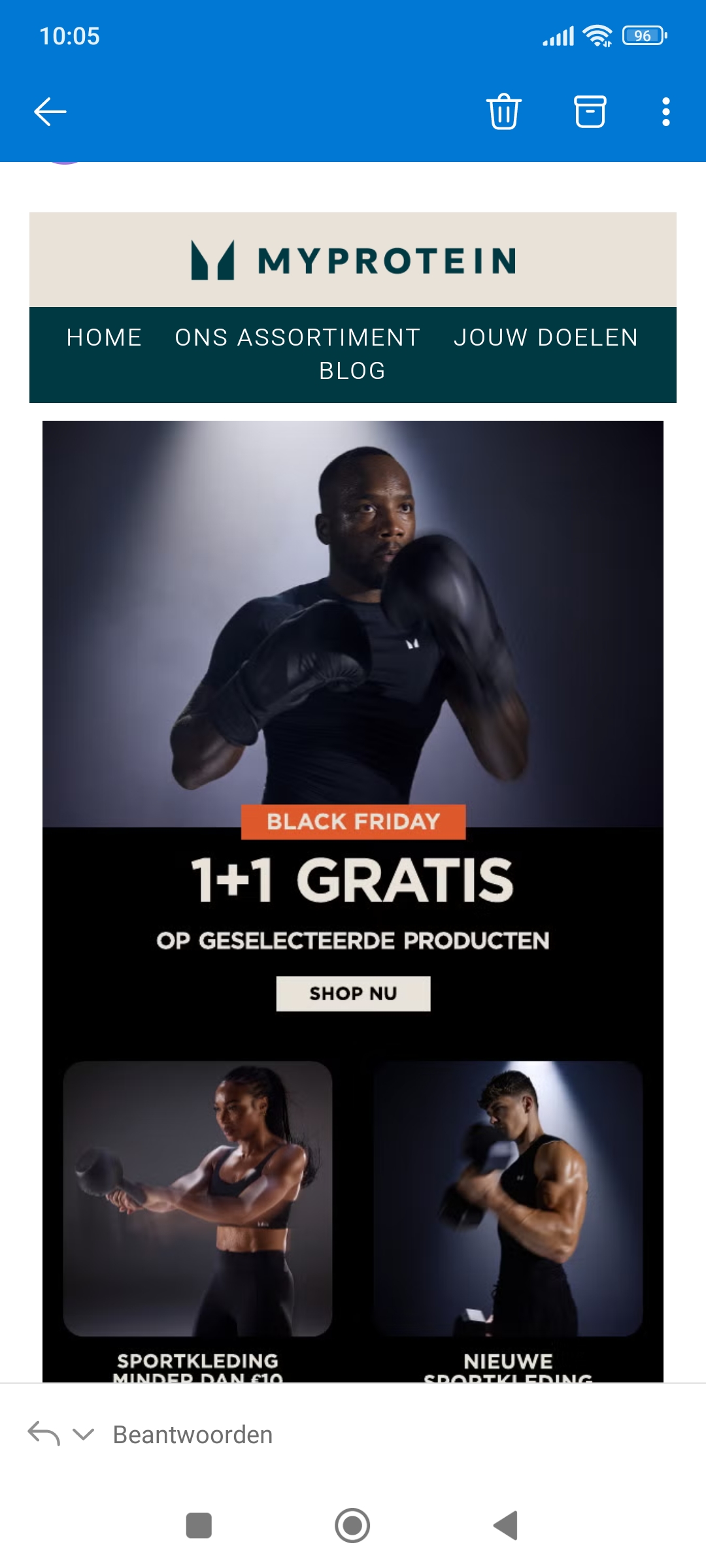 1+1 gratis bij myprotein