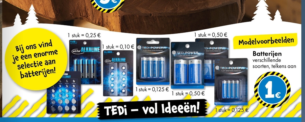 Batterijen voor €1