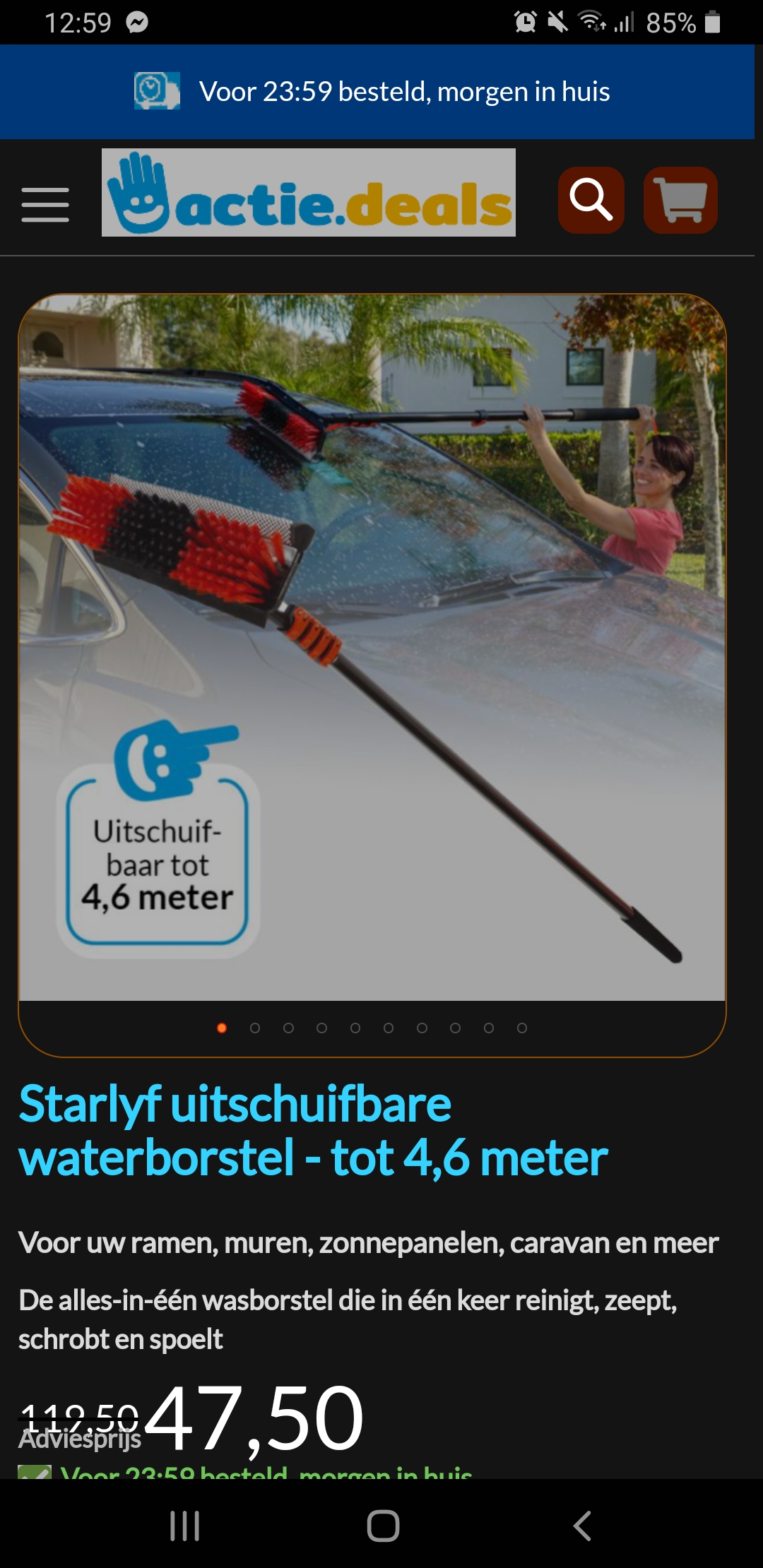 Starlyf uitschuifbare waterborstel 50% actie deals