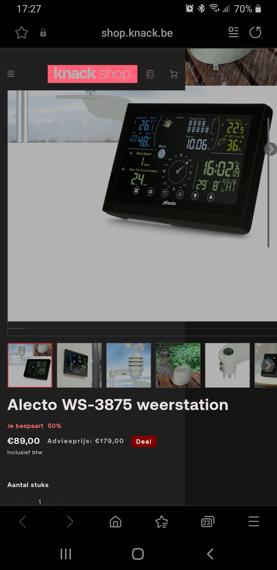 Alecto WS-3875 weerstation 50% knack shop