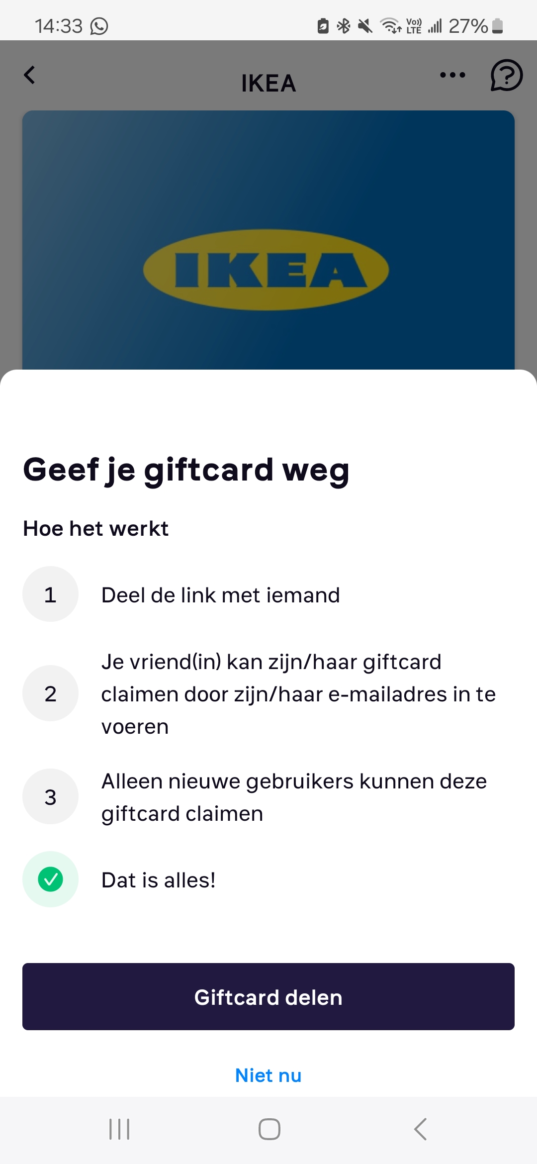 Eenmalige Ikea cashback via Woolsocks €25