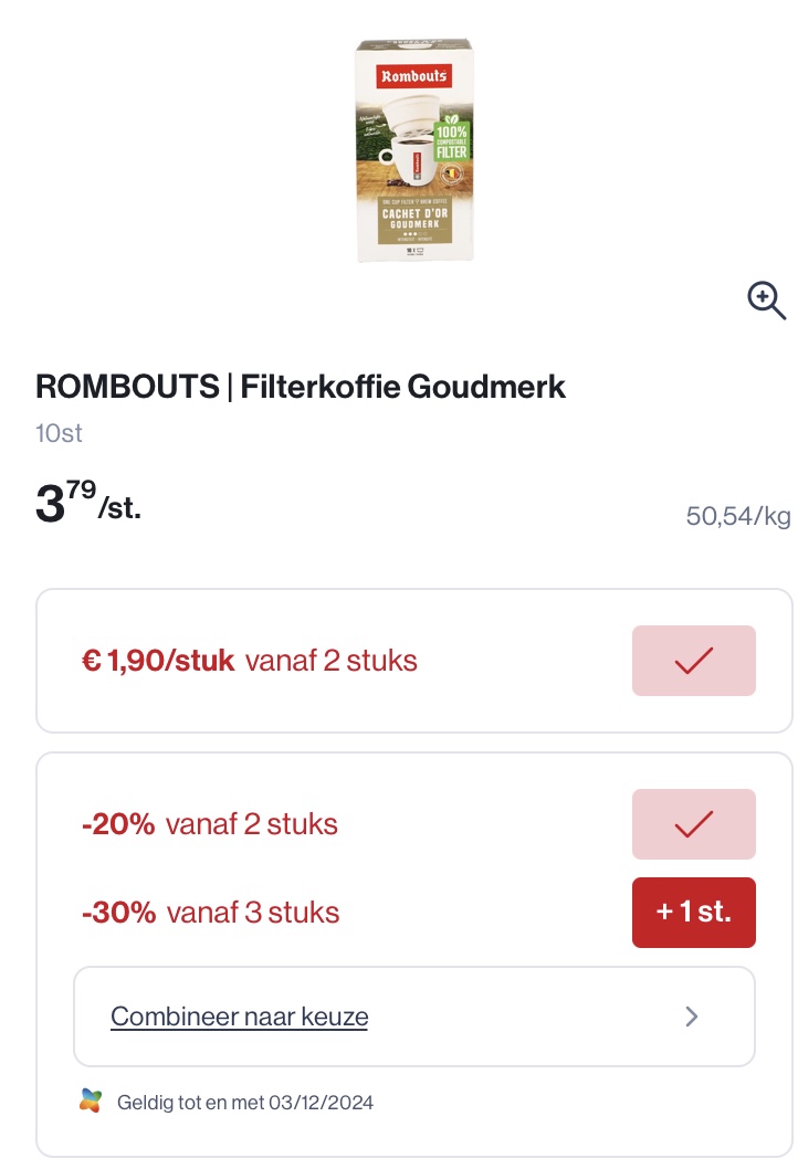 Rombouts filterkoffie koopje