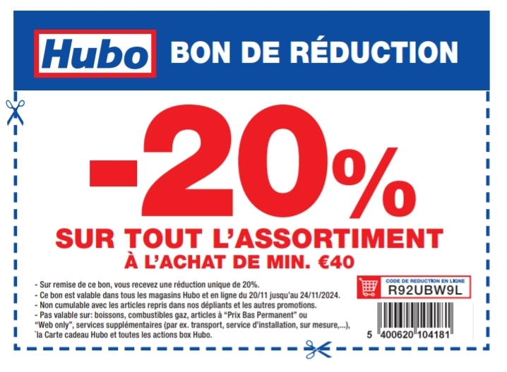 20% de réduction Hubo