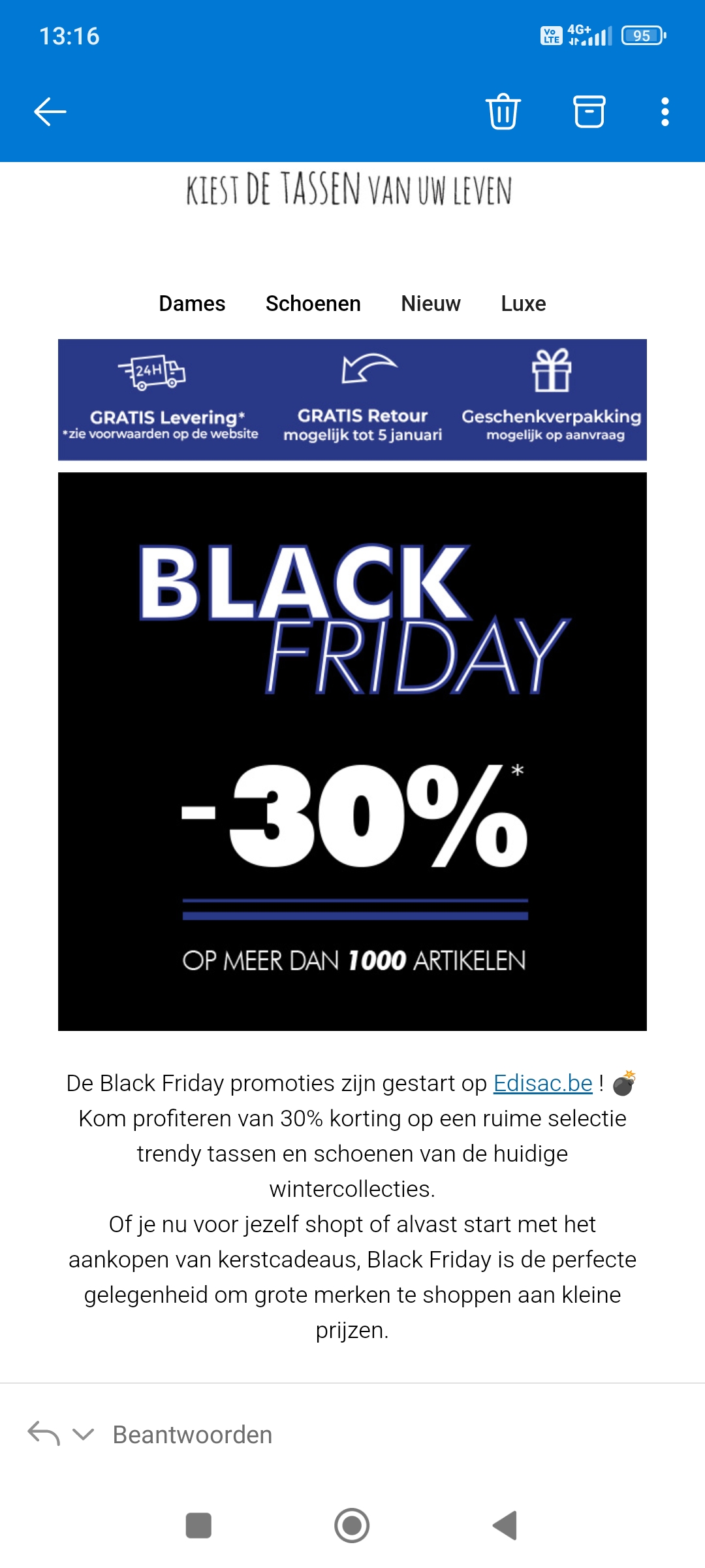 30% korting bij edisac.