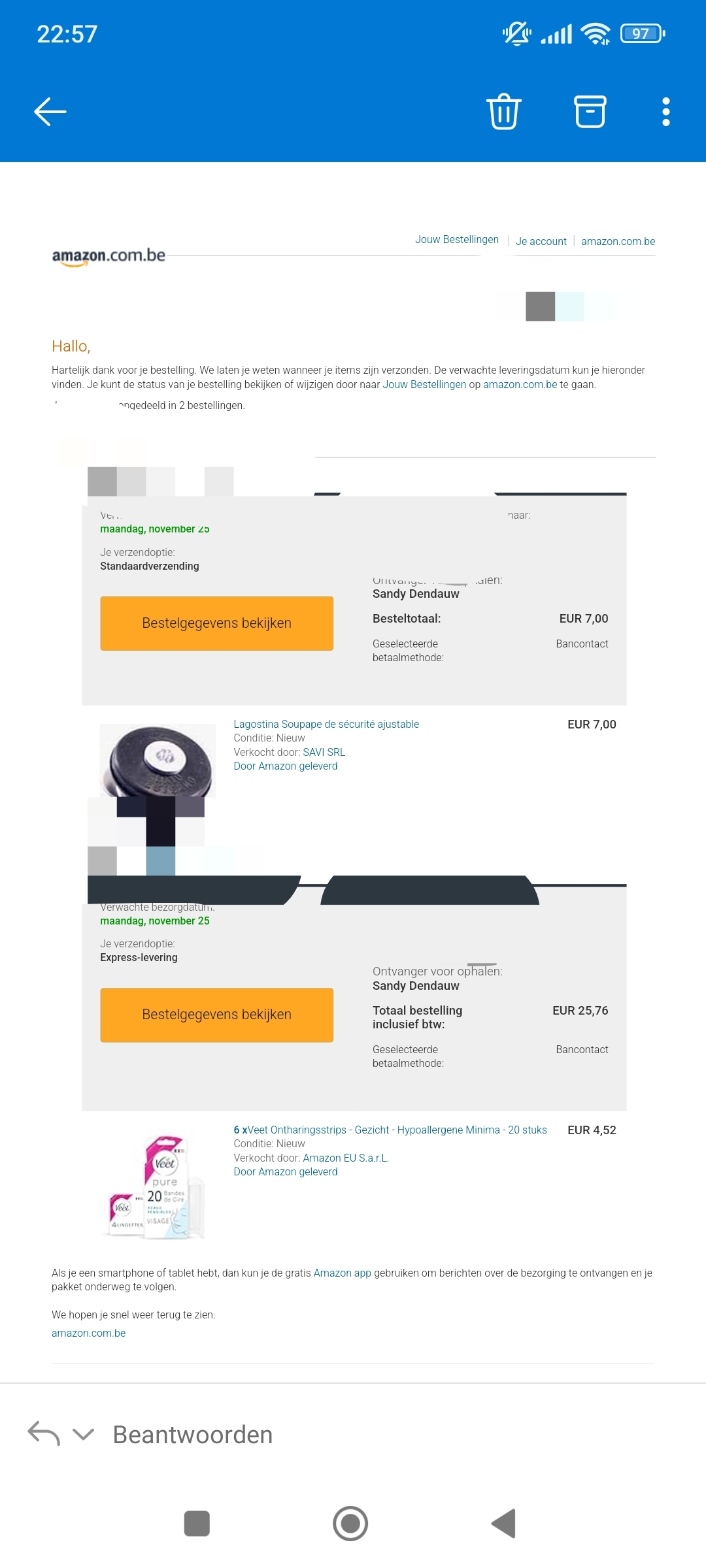 Amazon.com.be veet aan €4,52