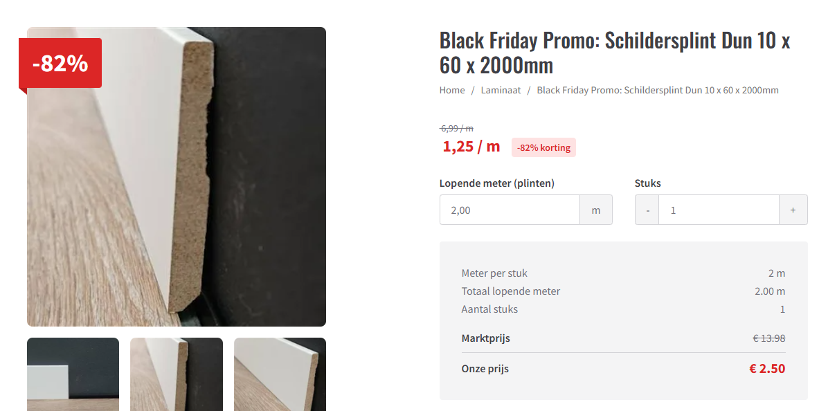 Schildersplint €1.25/m