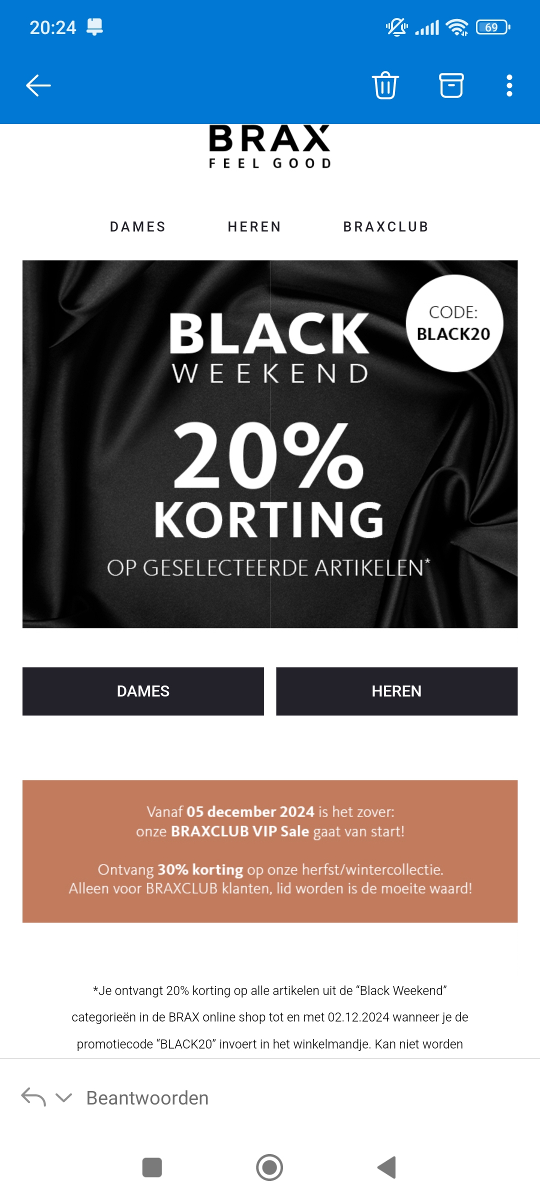 20% korting bij brax
