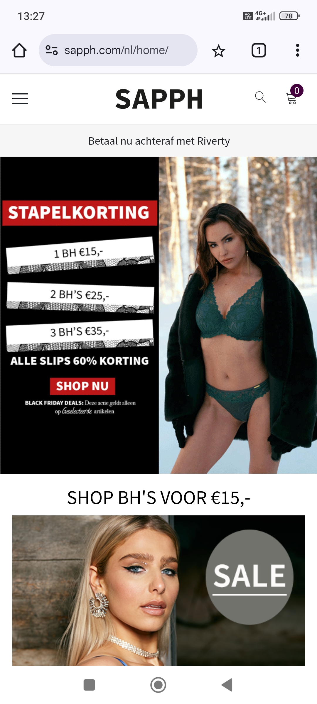 Stapel korting sapph 3 bh's voor €35