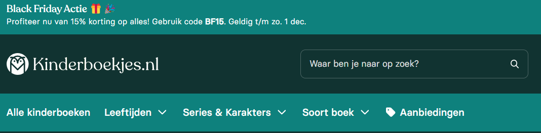 -15% extra op kinderboeken 🖤 Black Friday