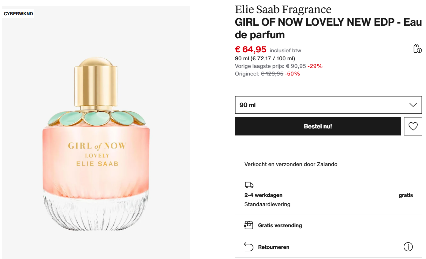 ❗Super Cyberkorting -50% Elie Saab 'Girl of now Lovely New' EDP 90 ml ✨