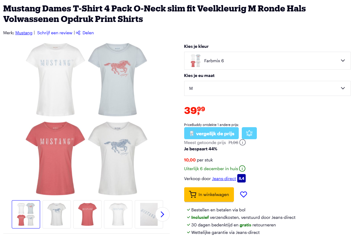 -44% verschillende packs Mustang dames t-shirts ✨