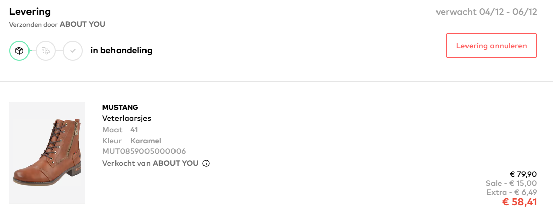 €21,49 korting op veterlaarsjes Mustang 😍