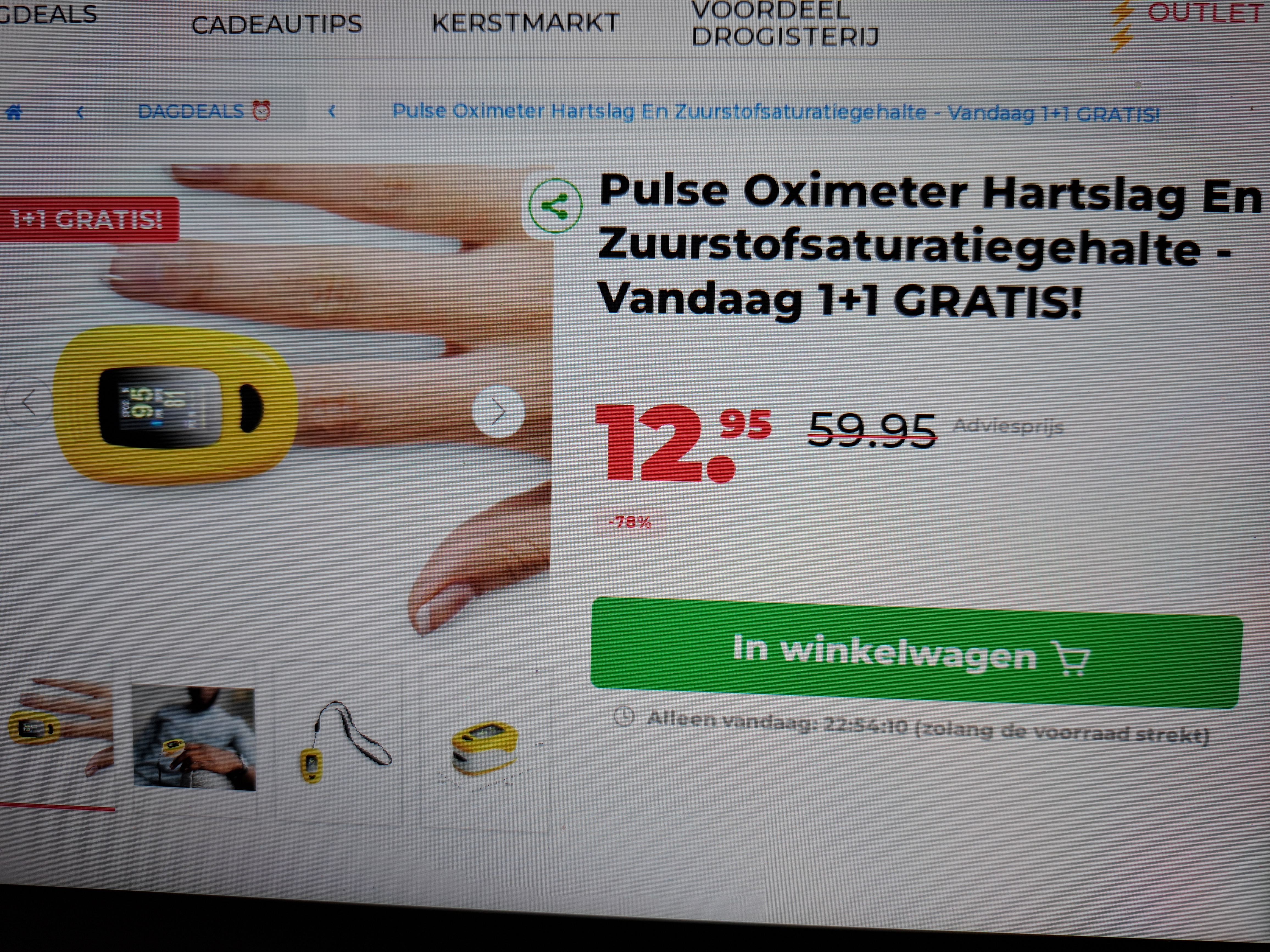 Pulse Oximeter Hartslag En Zuurstofsaturatiegehalte - Vandaag 1+1 GRATIS! -78%