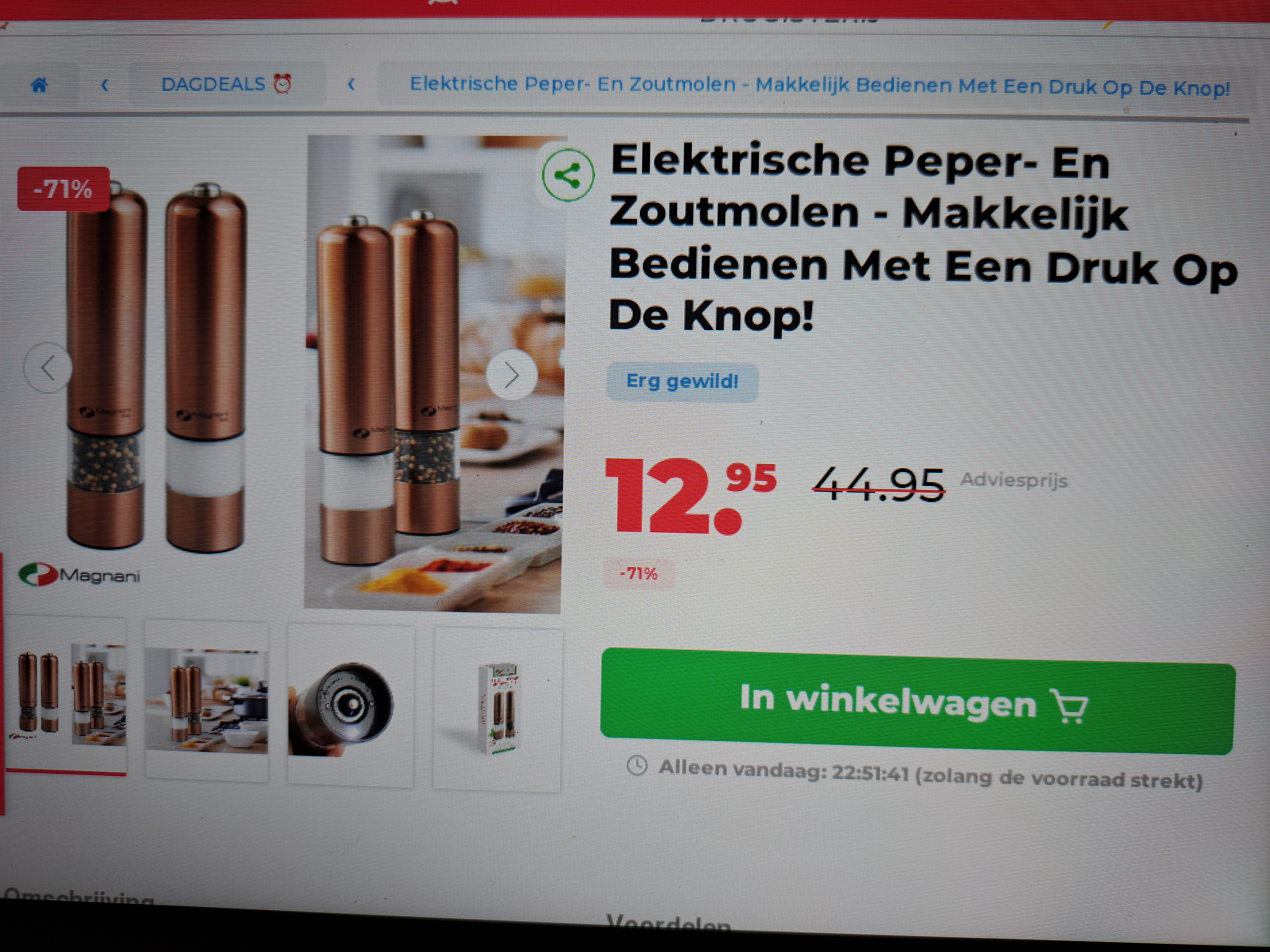 Elektrische Peper- En Zoutmolen -71%