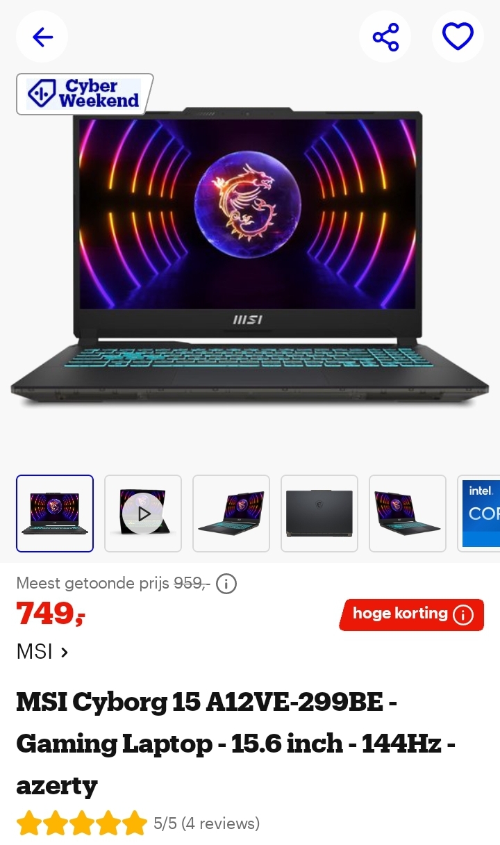 MSI Cyborg 15 Gaming Laptop