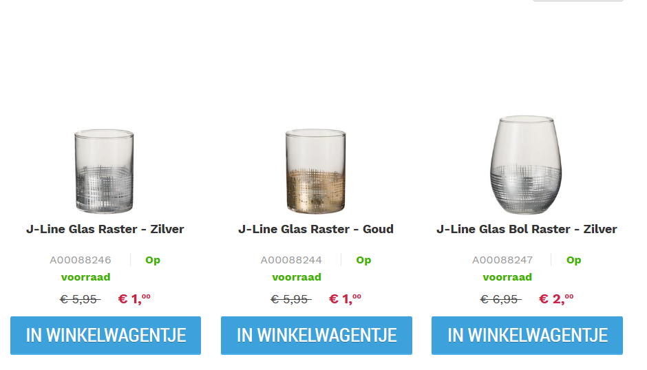 Tot -83% op J-Line glazen decoratie items ✨