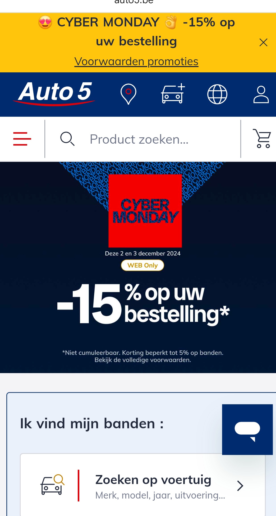 Cyber monday -15% op je bestelling*