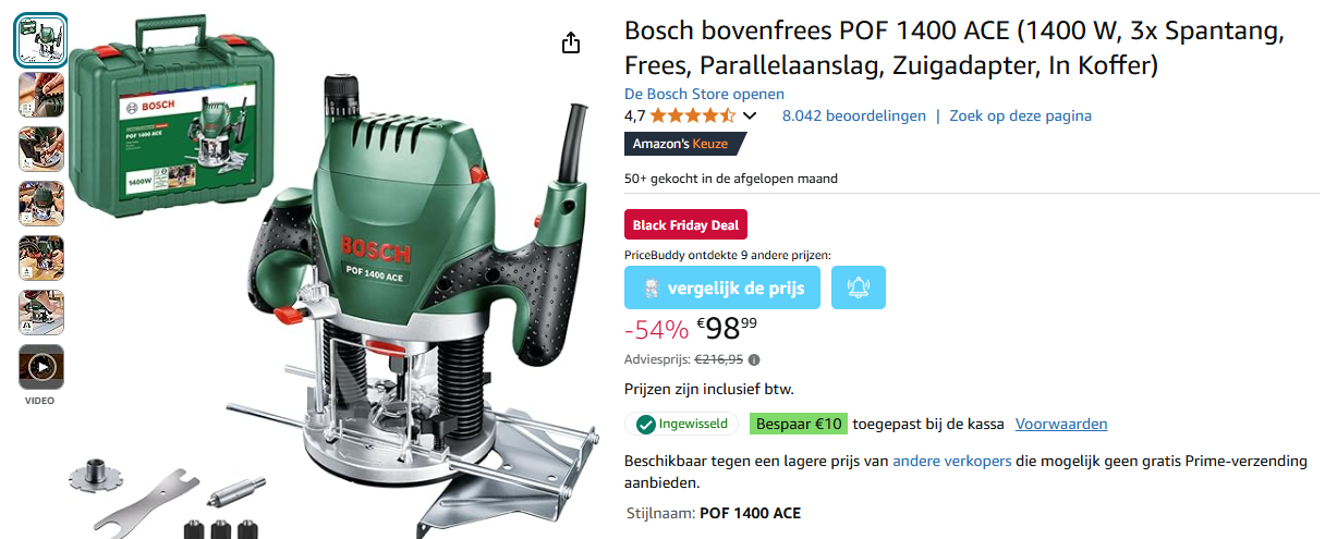 Bosch bovenfrees POF 1400 ACE