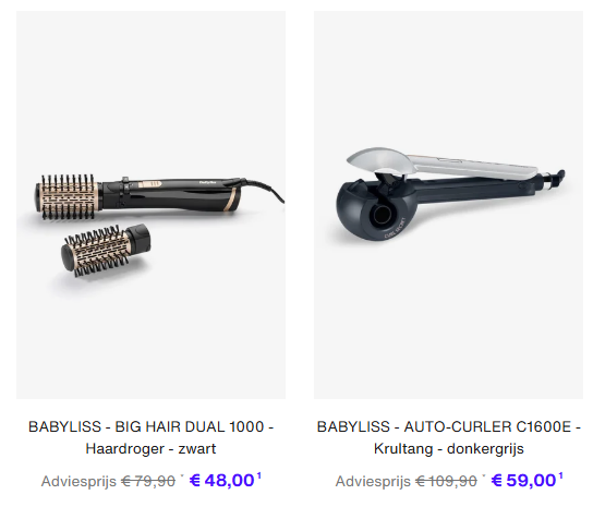 Tot -85% op Babyliss & Babyliss Men 👍