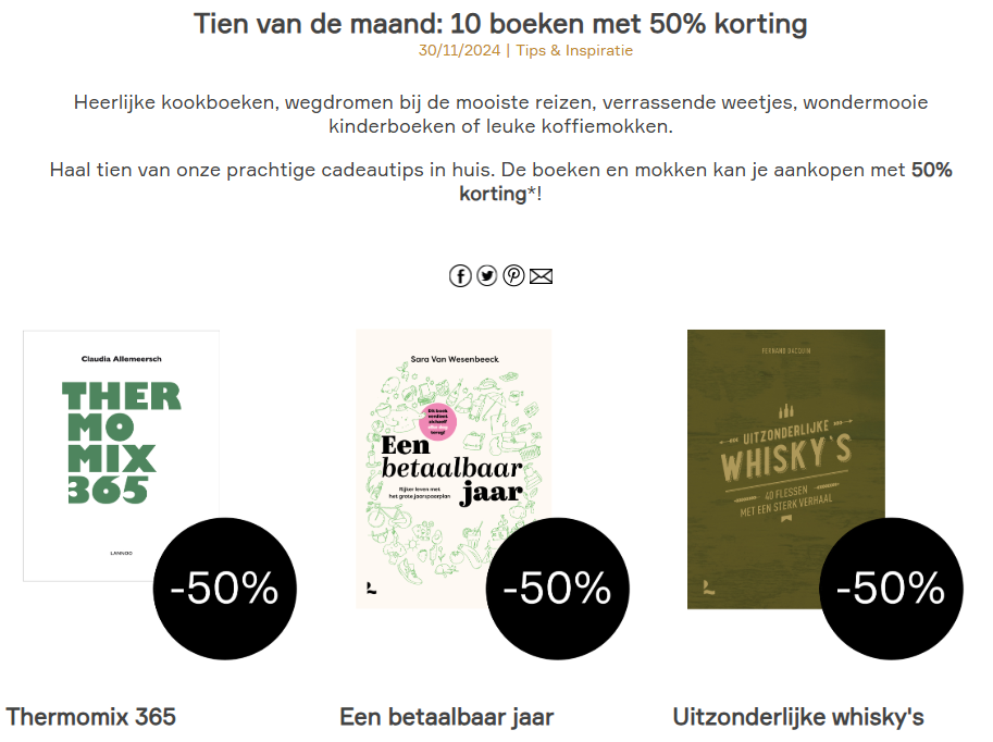 de 10 van de maand met 50% korting 📚
