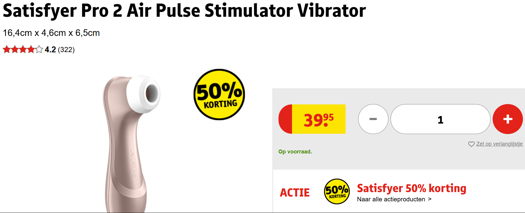 50% korting op Satisfyer Pro 2 bij Kruidvat