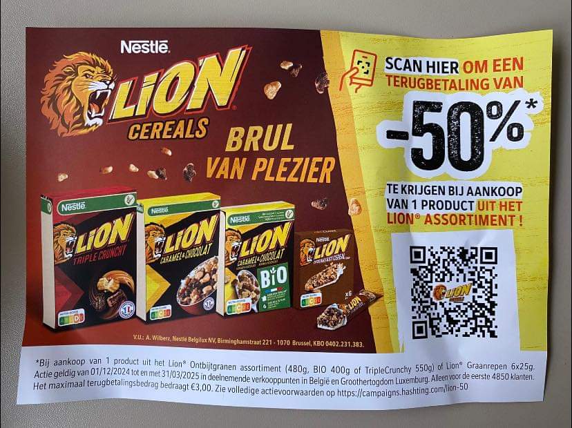 Lion 50% cashback
