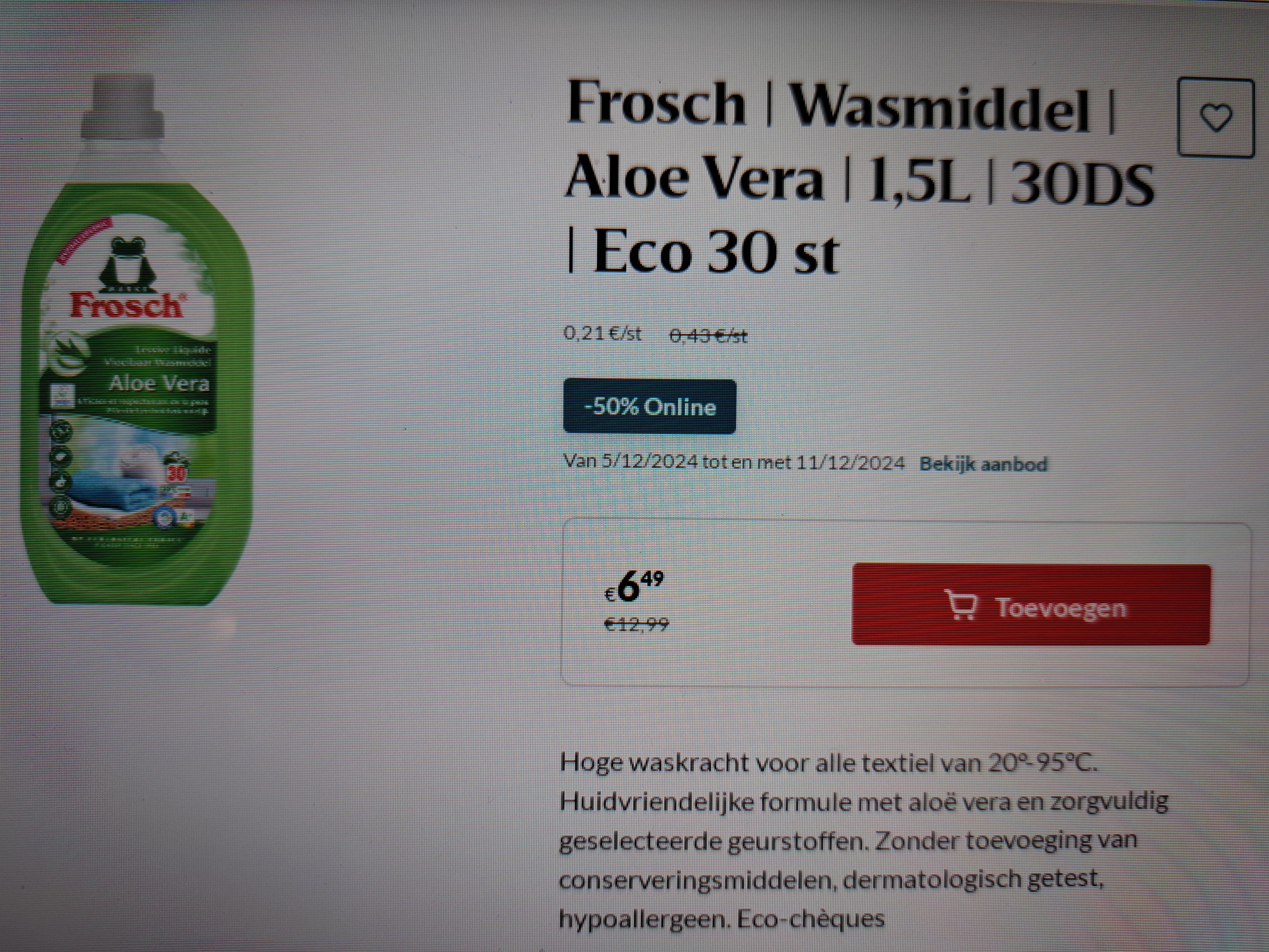 Frosch wasmiddel 50% korting
