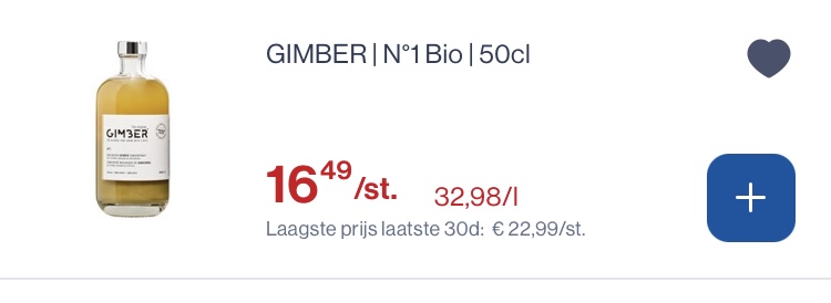 Gimber drank goedkoper