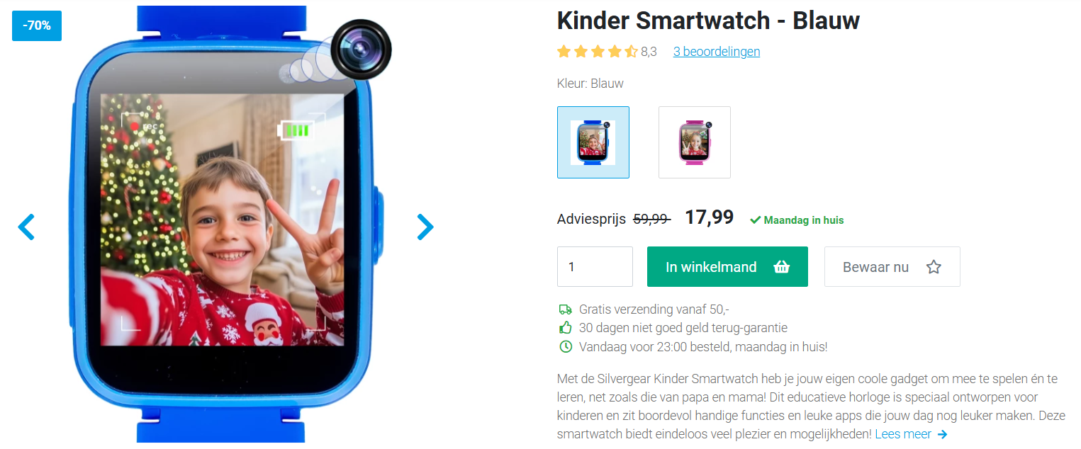 Soundlogic Smartwatch voor Kinderen 💙💖