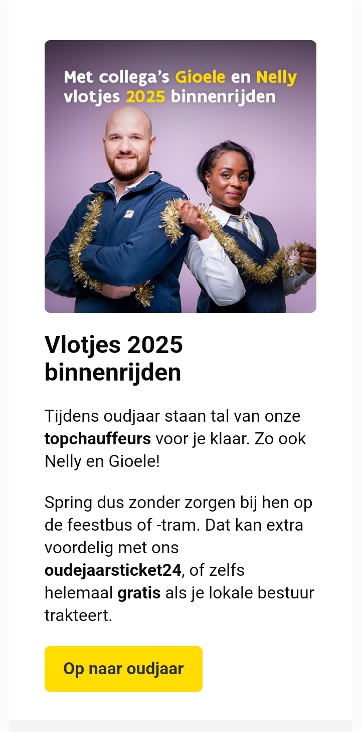 Delijn oudejaarsnacht ticket aan €2,5