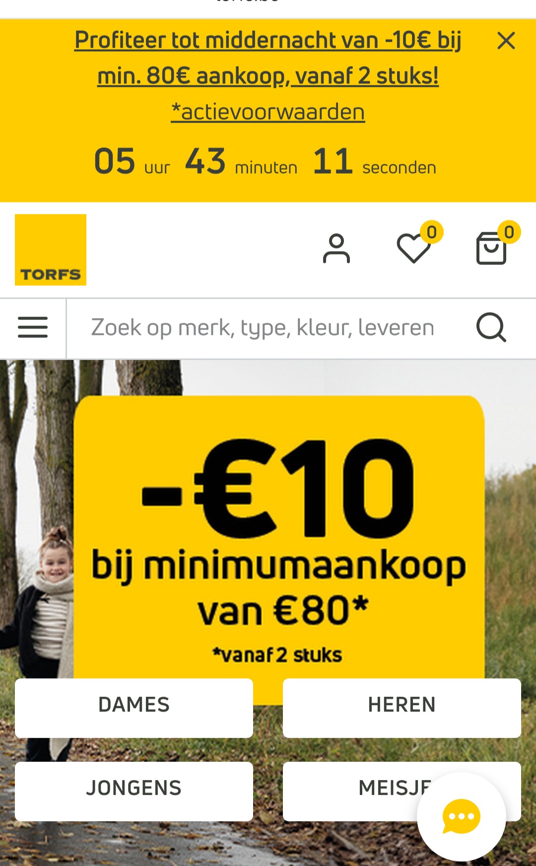 Enkel vandaag -€10 bij minimumaankoop van €80 vanaf 2 stuks op torfs.be