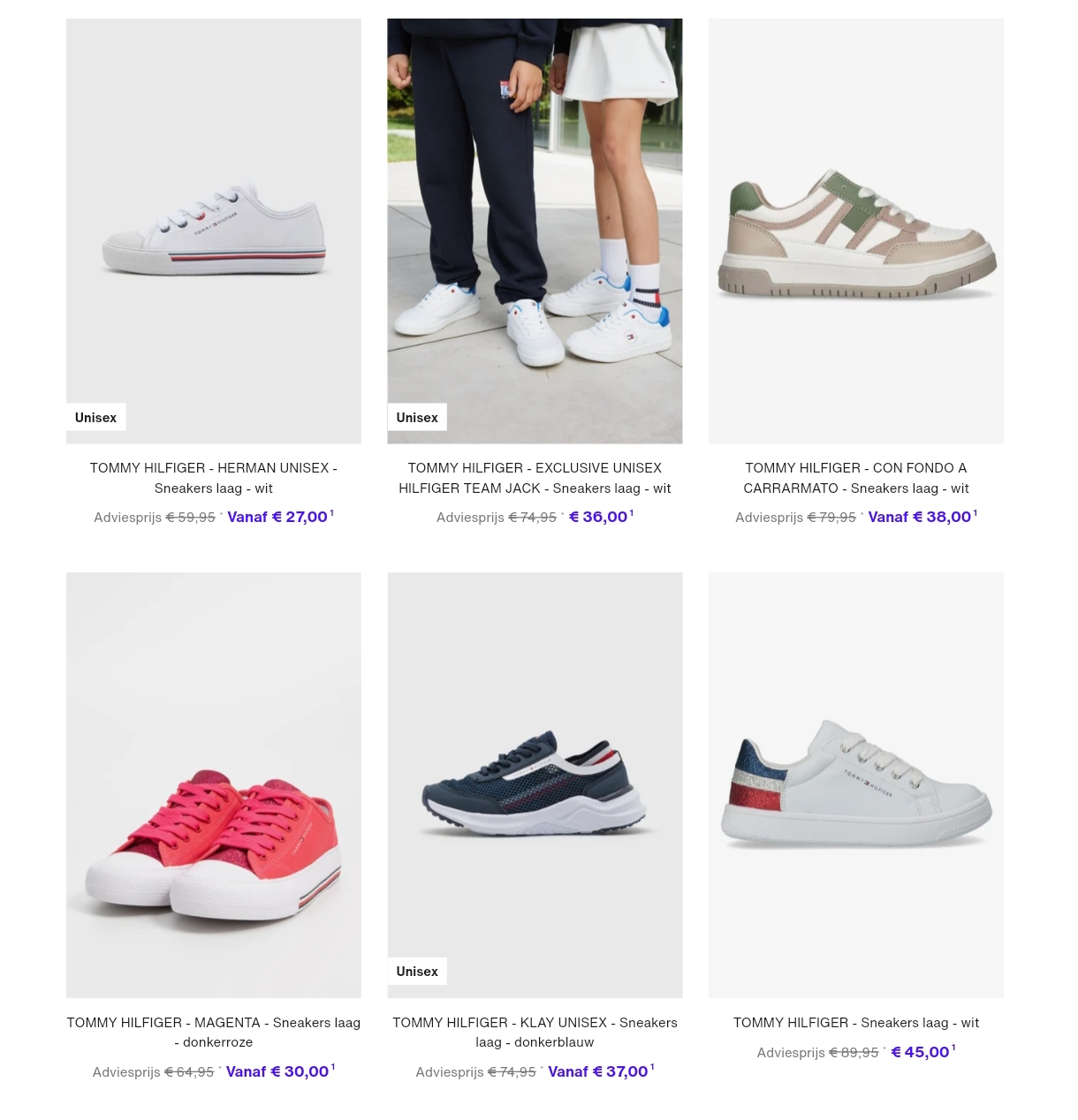 Kindersneakers tot 73% korting