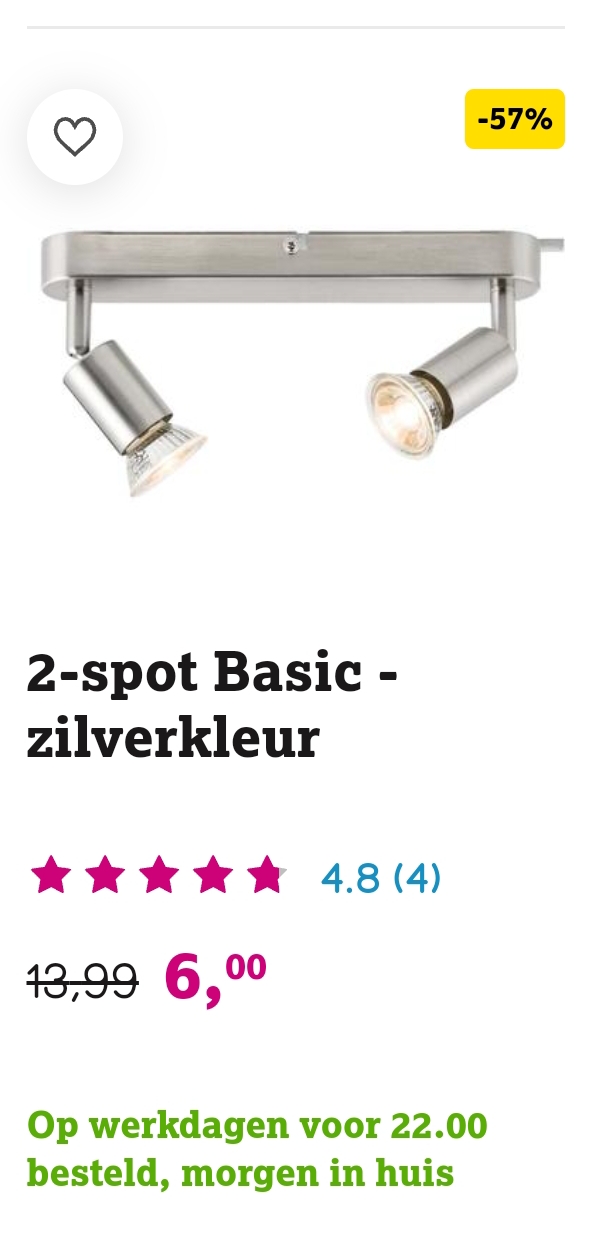 2 spot basic zilverkleur