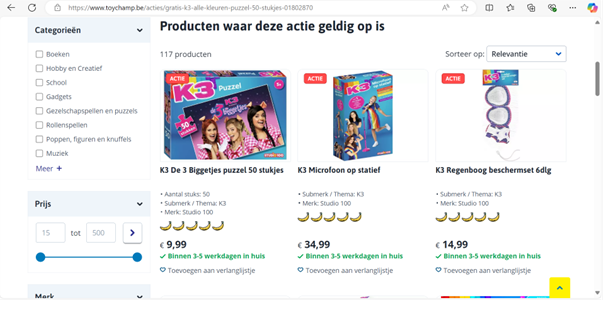 ToyChamp gratis K3 puzzel vanaf €25,00 🌈