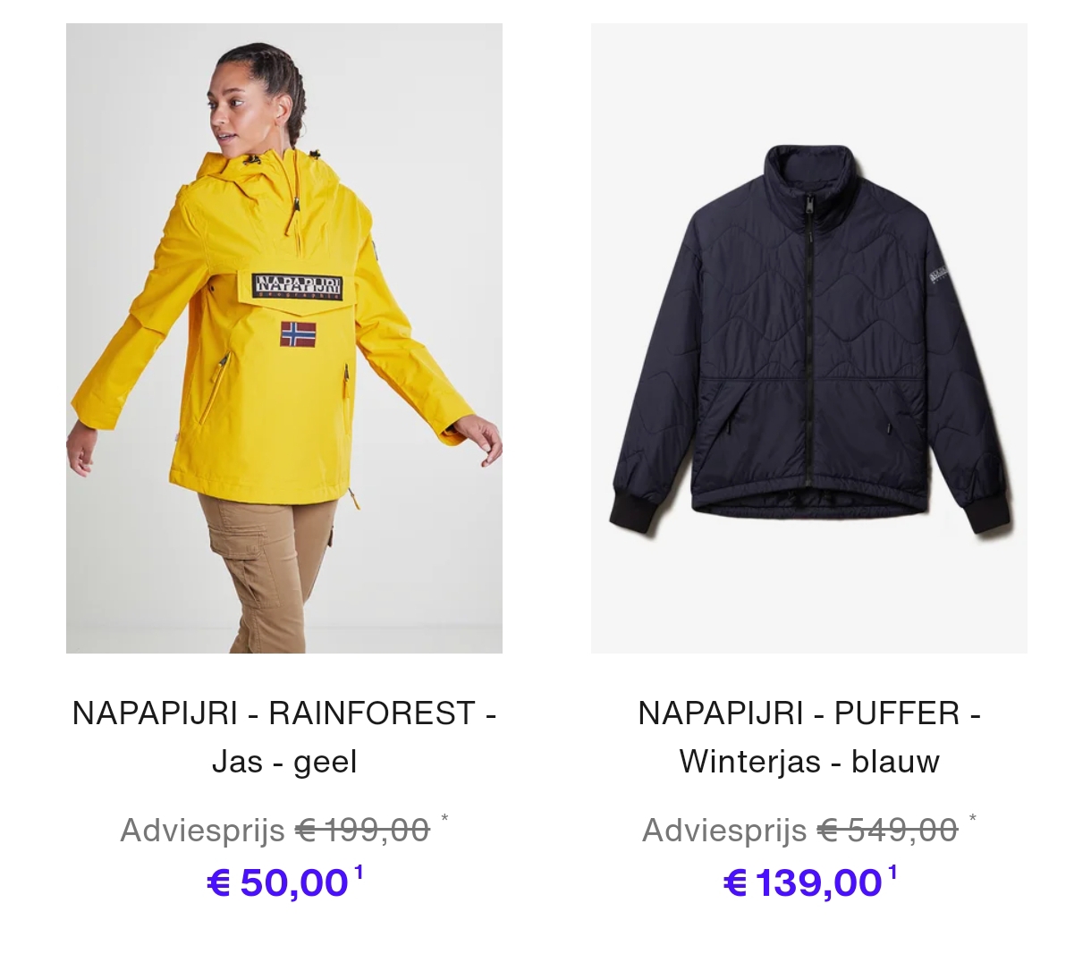 Diverse merken jassen met kortingen tot 75%!