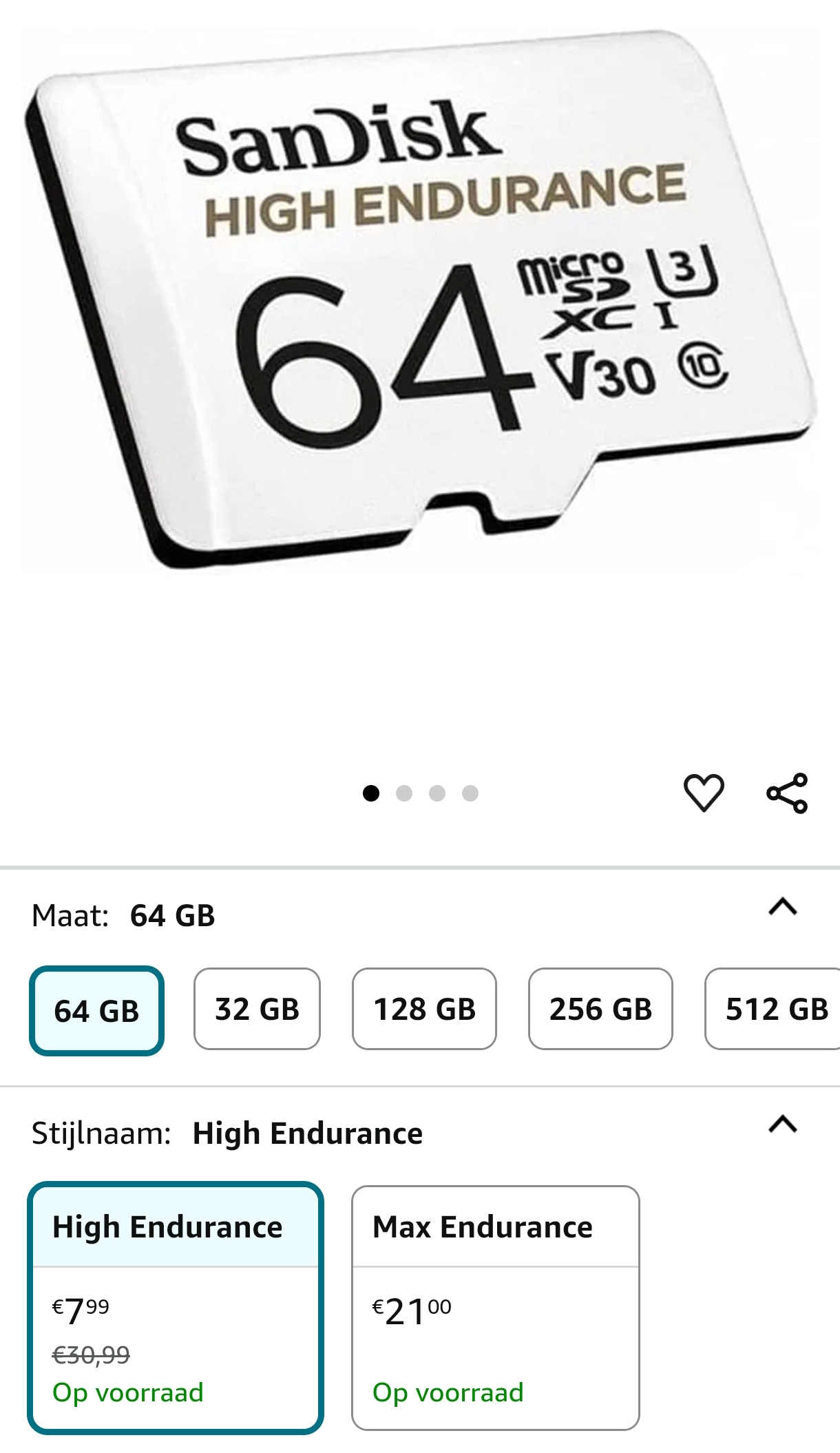 Micro SD-kaart 64 gb