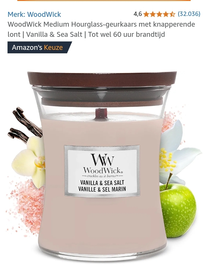 WoodWick Medium Vanilla & Sea Salt