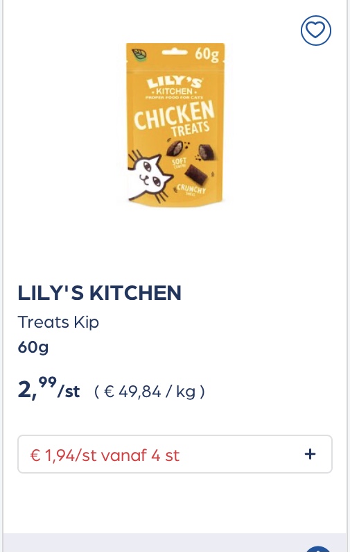 Lily’s kitchen kattensnack goedkoper
