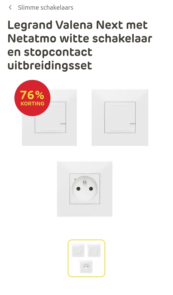 Legrand Valena Next met Netatmo witte schakelaar en stopcontact uitbreidingsset