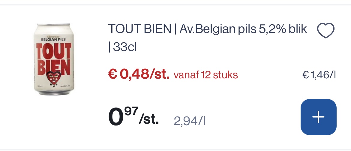 Tout Bien pils goedkoper