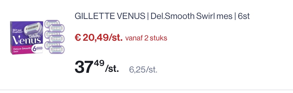 Gillette Venus smooth swirl mesjes