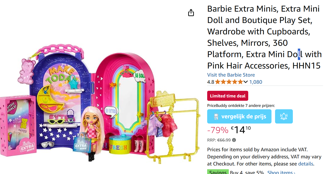 Barbie Extra Minis met maar liefst 79% korting bij Amazon DE