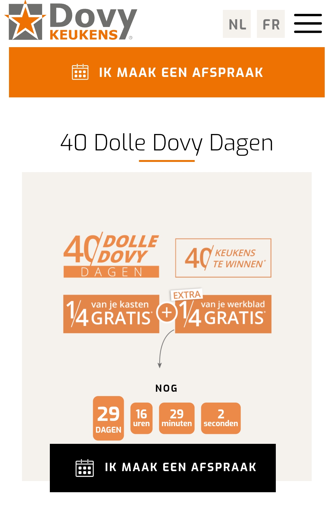Dovy Gratis 1/4 kasten + extra werkblad