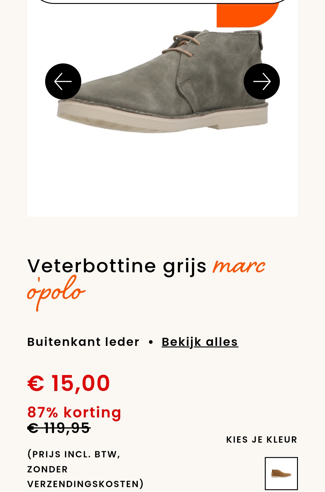 Veterbottine grijs marc o'polo -87% bij berca.be